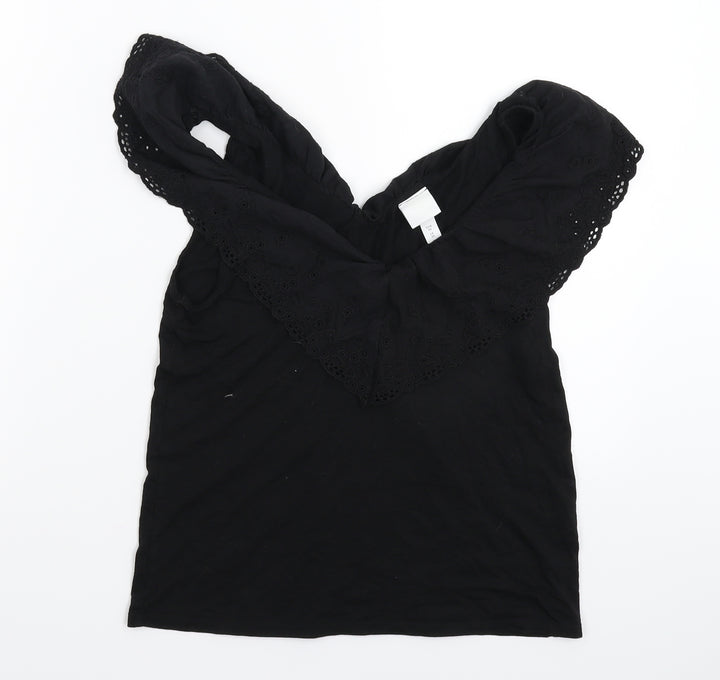 H&M Womens Black   Basic T-Shirt Size XS