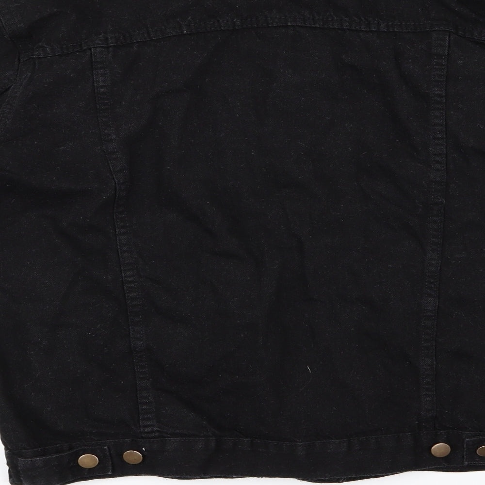 pretty little thnig Womens Black  Denim Biker Jacket Size 8