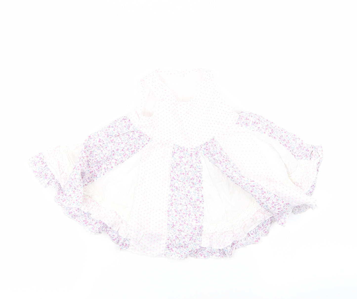George Girls White Floral  Fit & Flare  Size 3-6 Months