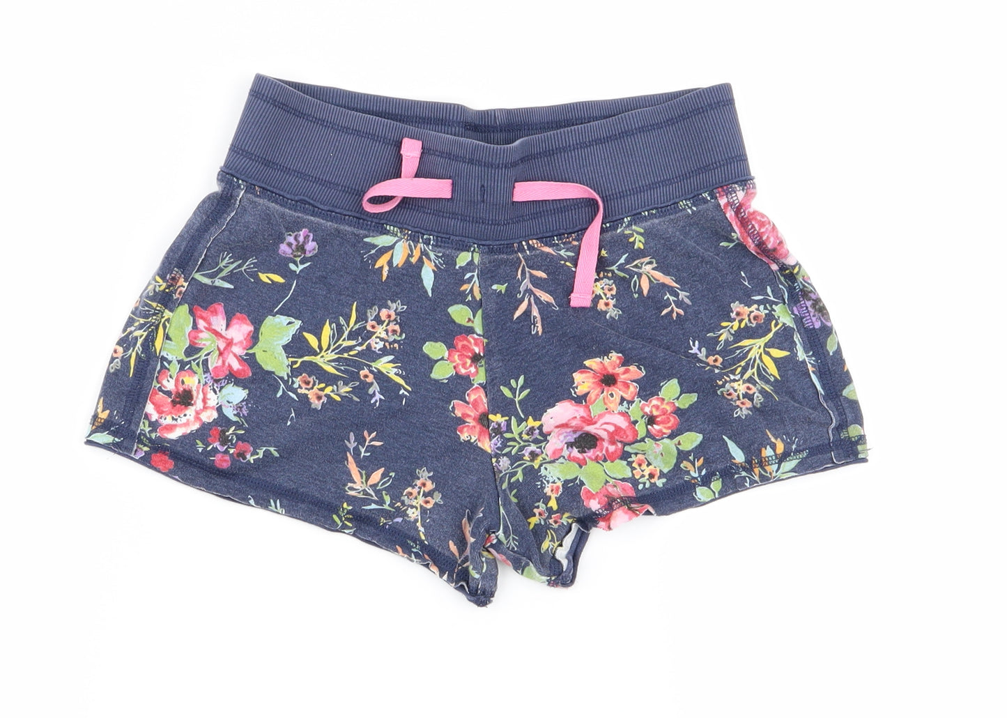 NEXT Girls Blue Floral  Sweat Shorts Size 10 Years