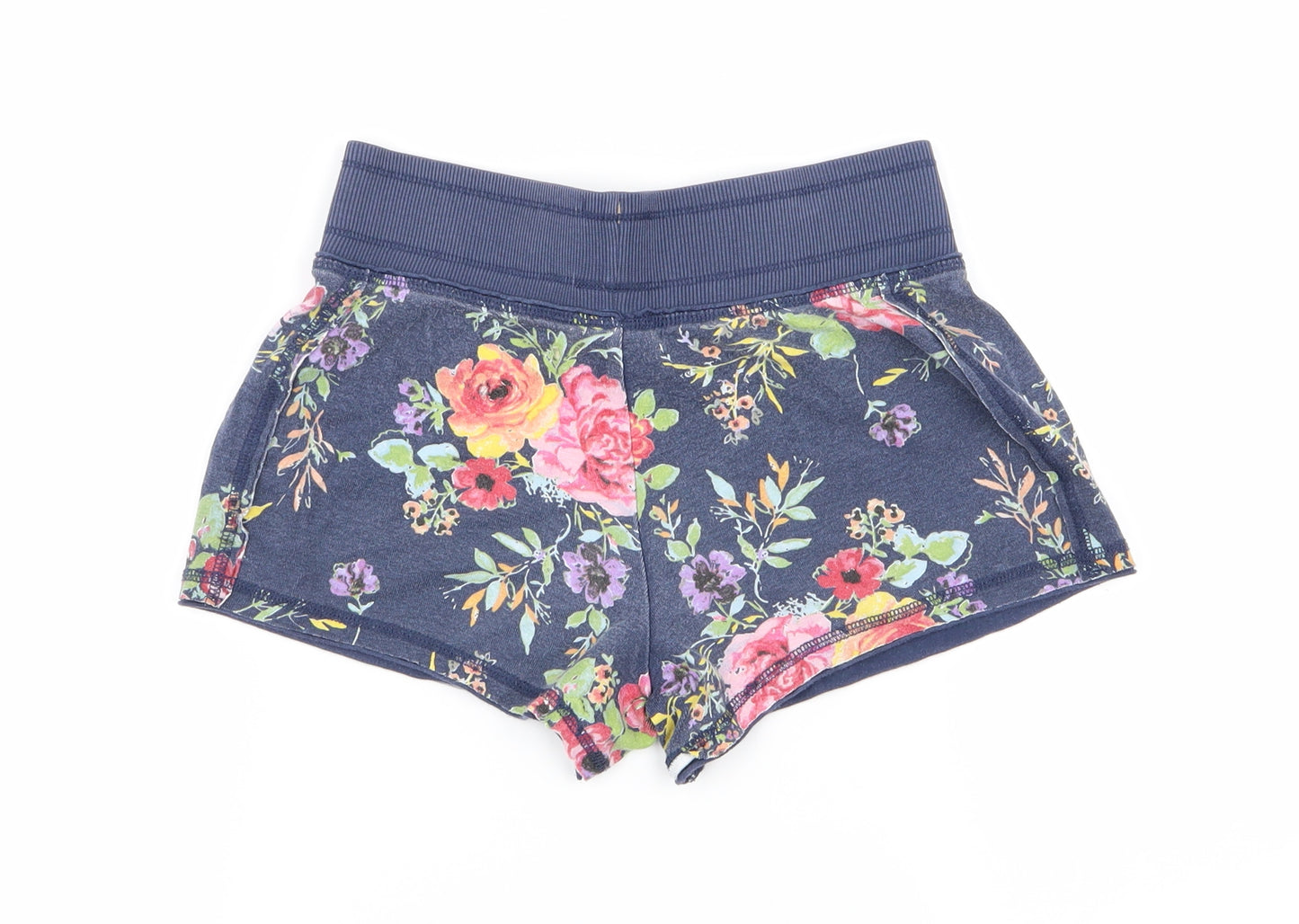NEXT Girls Blue Floral  Sweat Shorts Size 10 Years
