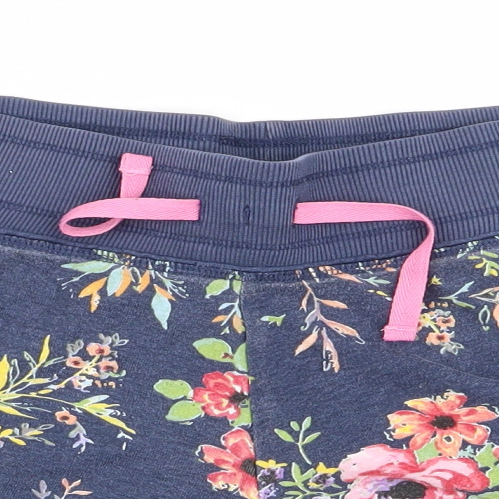 NEXT Girls Blue Floral  Sweat Shorts Size 10 Years