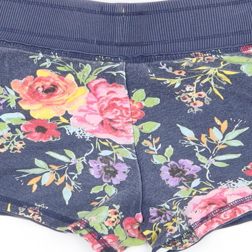 NEXT Girls Blue Floral  Sweat Shorts Size 10 Years