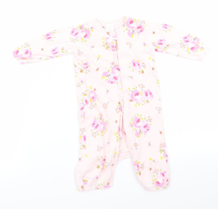 mini blub Girls Pink Floral  Babygrow One-Piece Size 3-6 Months
