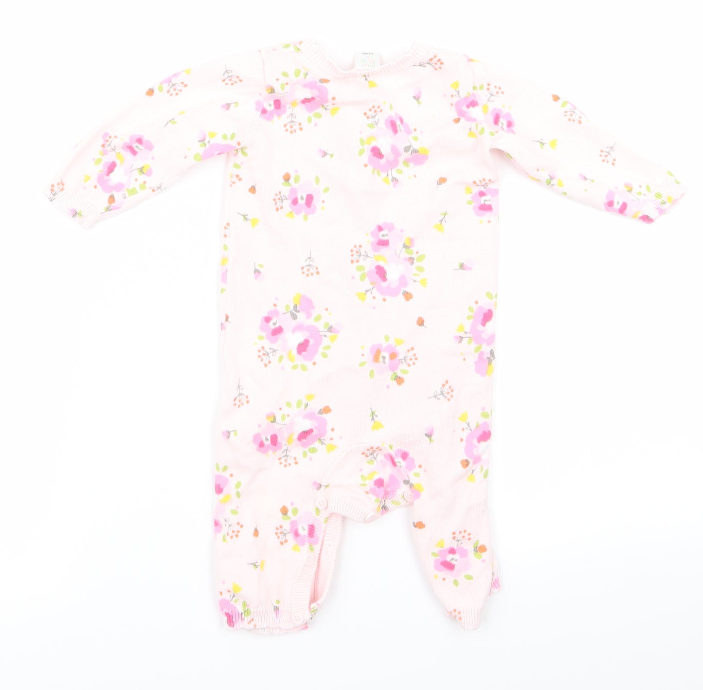 mini blub Girls Pink Floral  Babygrow One-Piece Size 3-6 Months