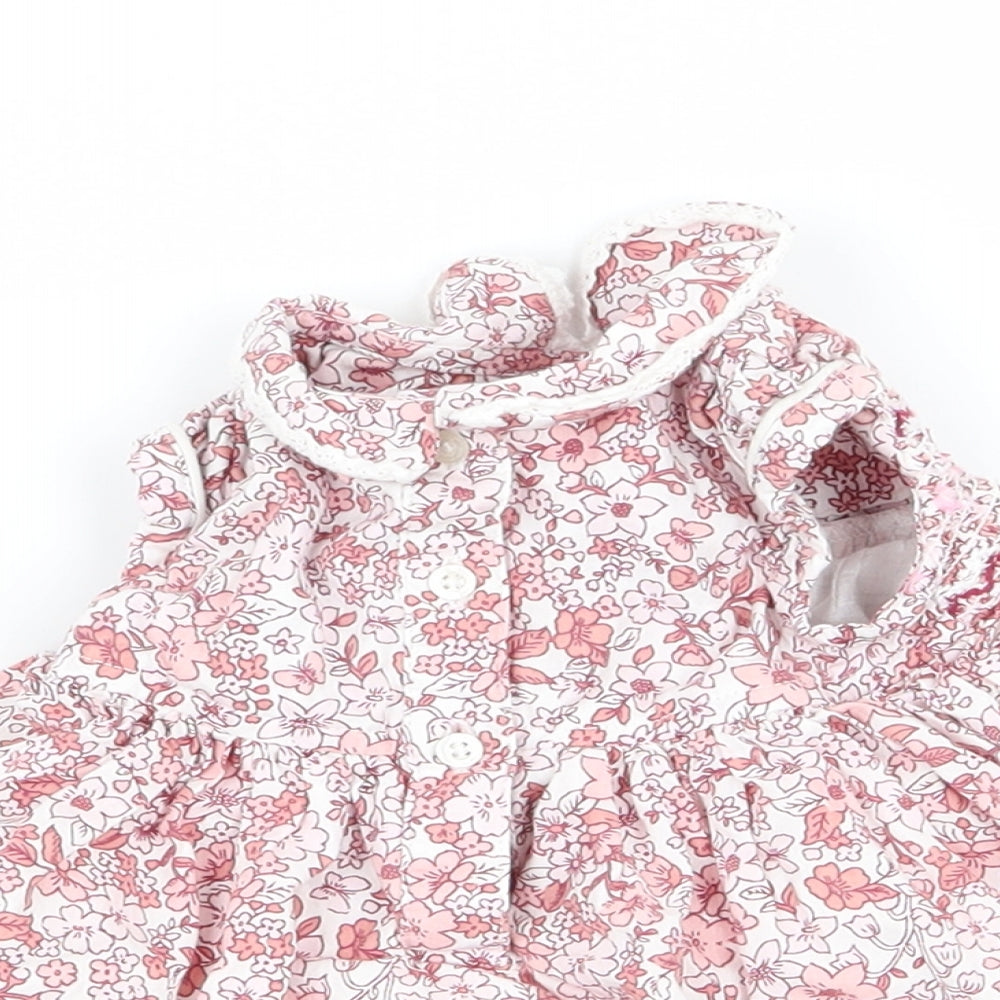 NUTMEG  Girls Pink Floral  Fit & Flare  Size Newborn