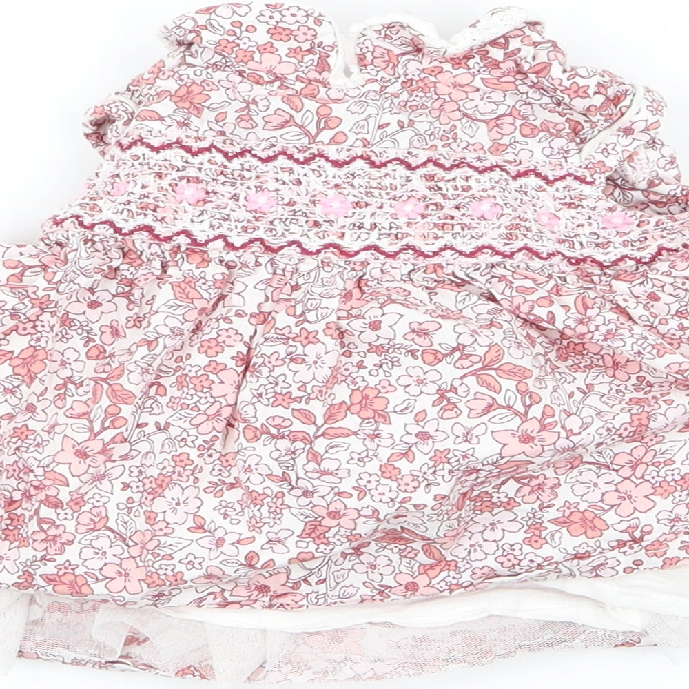 NUTMEG  Girls Pink Floral  Fit & Flare  Size Newborn