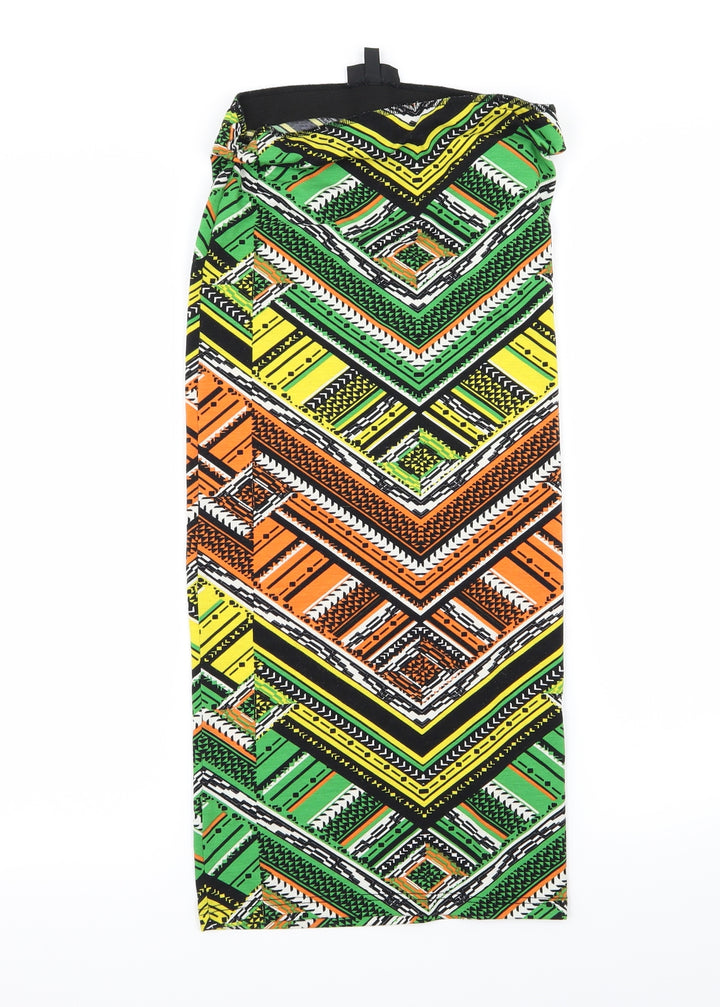 Topshop Womens Green Colourblock Bodycon Size 10