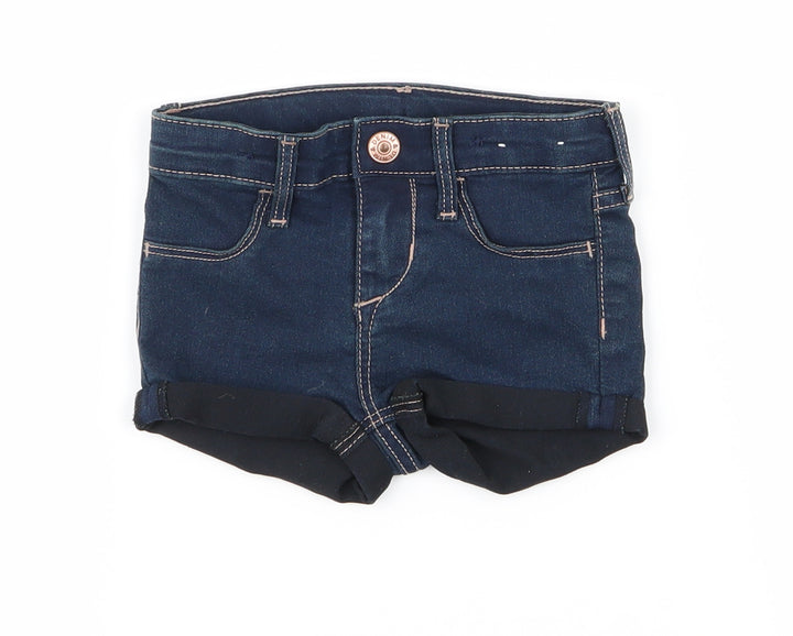 Preworn Girls Blue   Pedal Pusher Jeans Size 12-18 Months