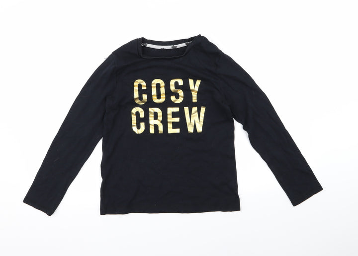 George Girls Black Top Pyjama Top Size 12 Years - cosy