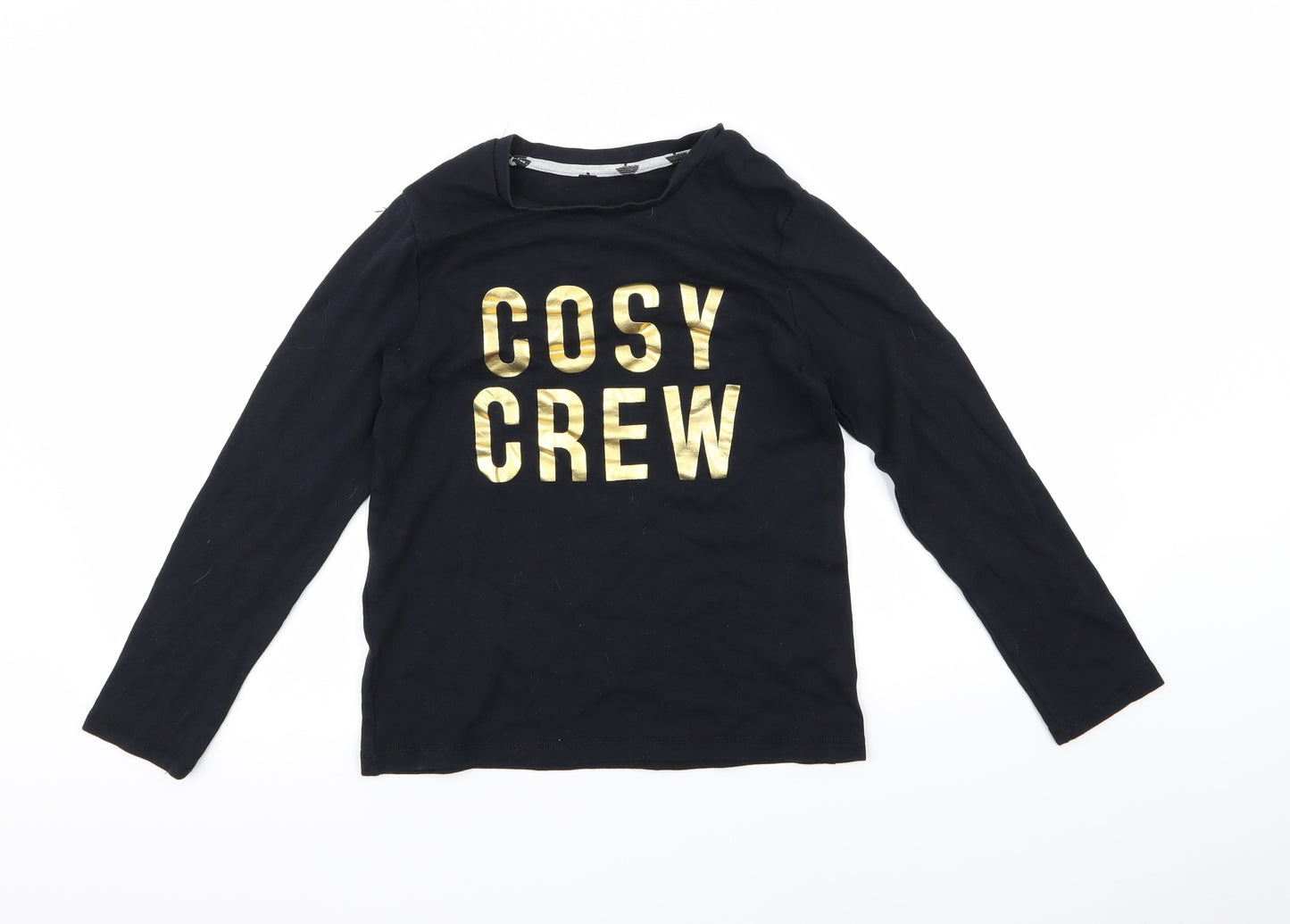 George Girls Black   Top Pyjama Top Size 12 Years  - cosy