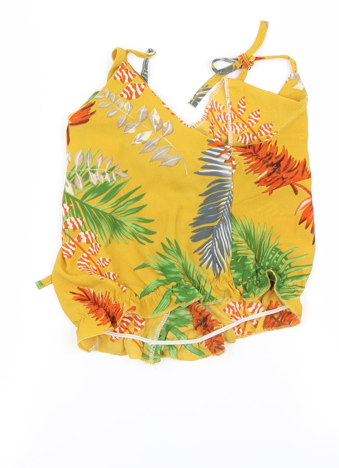 Preworn Womens Yellow Fair Isle  Cropped Blouse Size S