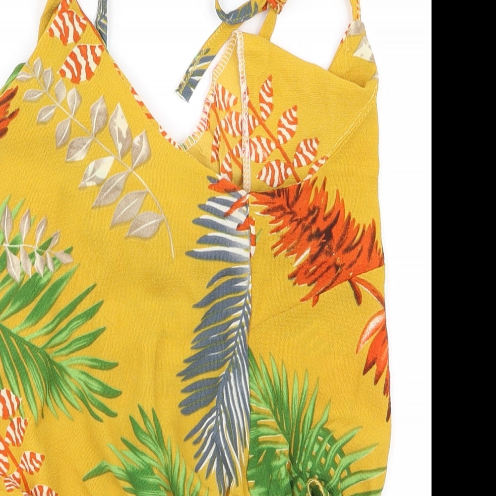 Preworn Womens Yellow Fair Isle  Cropped Blouse Size S
