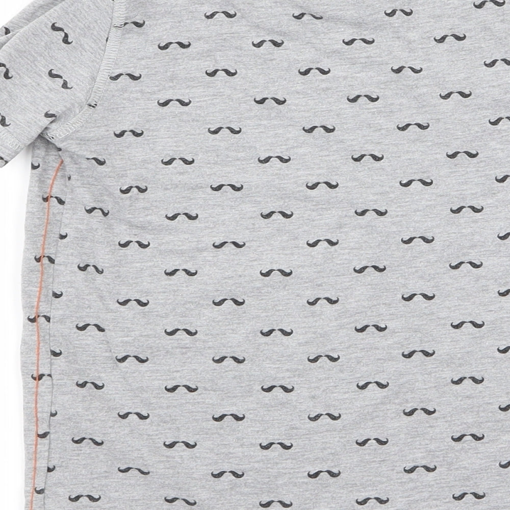 F&F Boys Grey   Basic T-Shirt Size 4 Years  - mustache