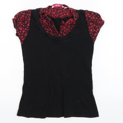 Miss Evie Girls Black   Basic Blouse Size 6-7 Years
