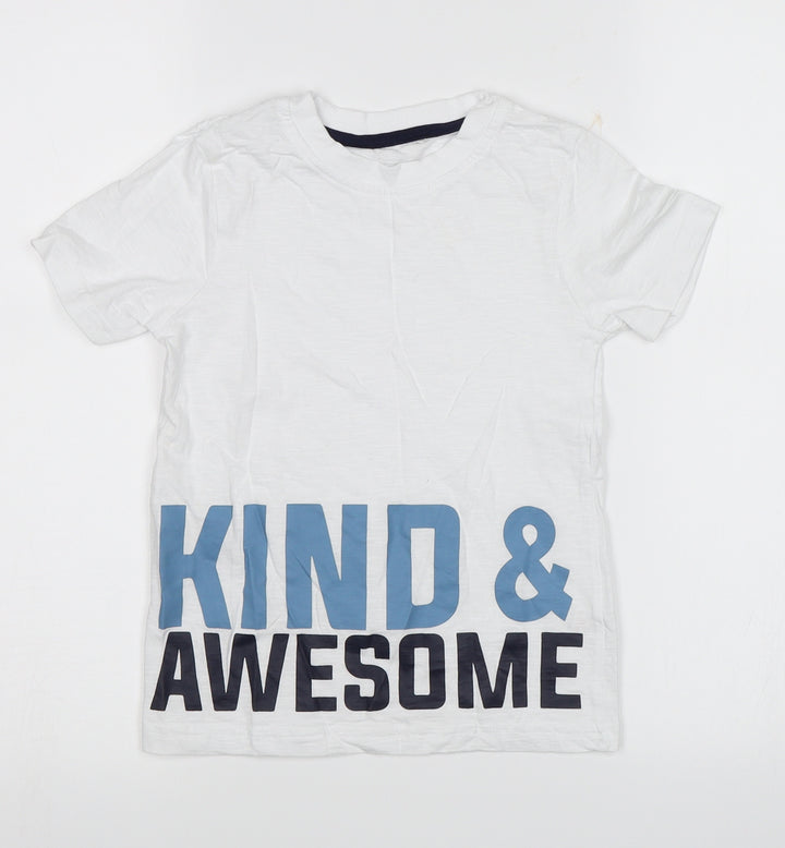 George Boys White Basic T-Shirt Size 5-6 Years - Kind and Awesome