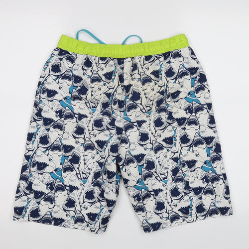 Big Chill Womens Blue   Sweat Shorts Size 14 - Sharks