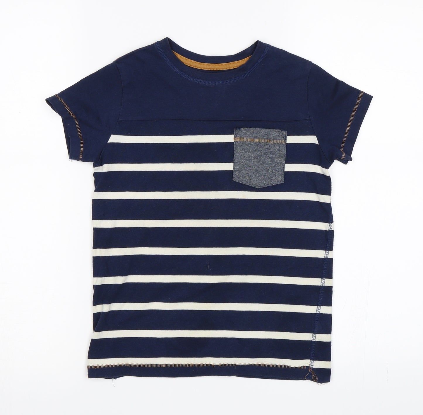 NEXT Boys Blue Striped  Basic T-Shirt Size 7 Years