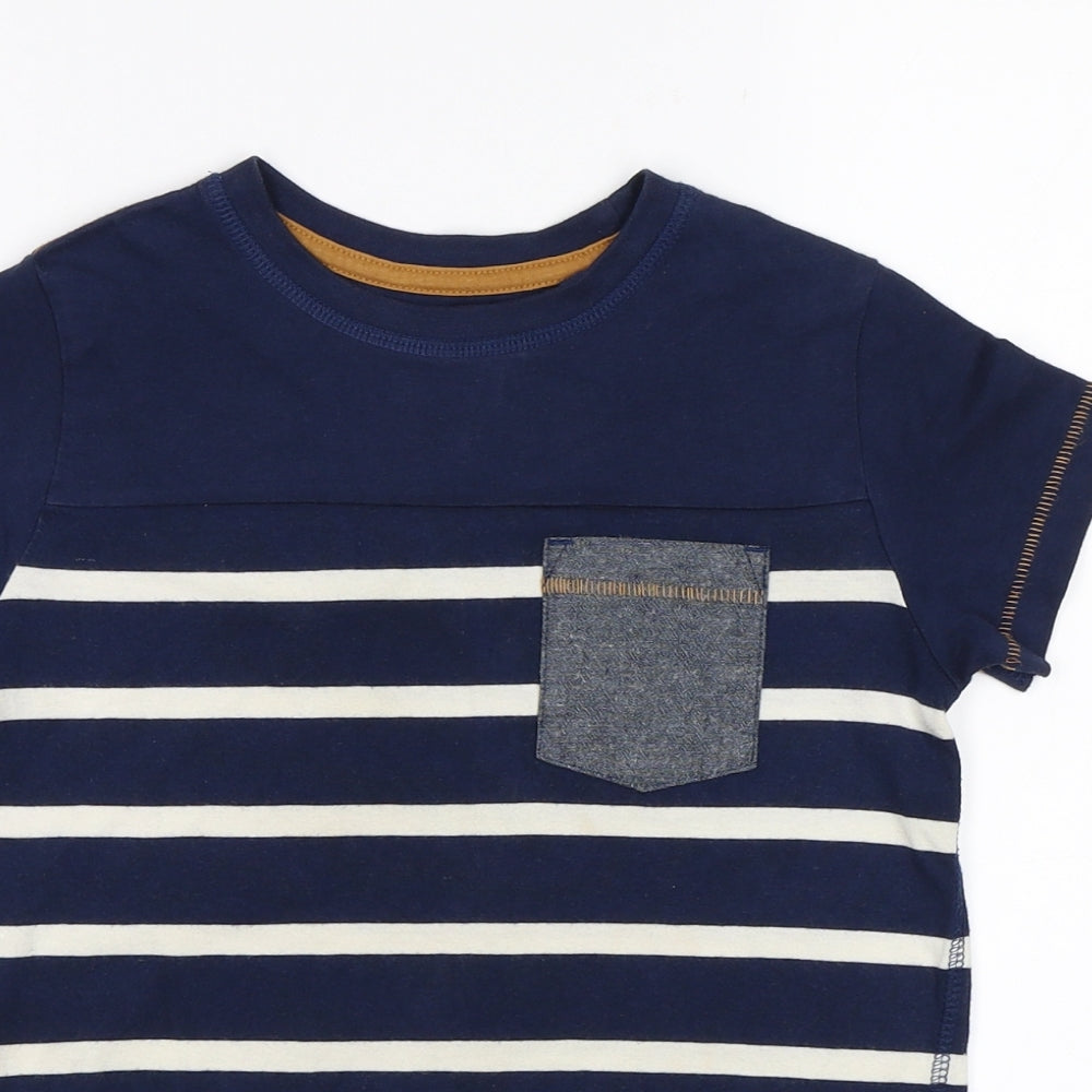 NEXT Boys Blue Striped  Basic T-Shirt Size 7 Years
