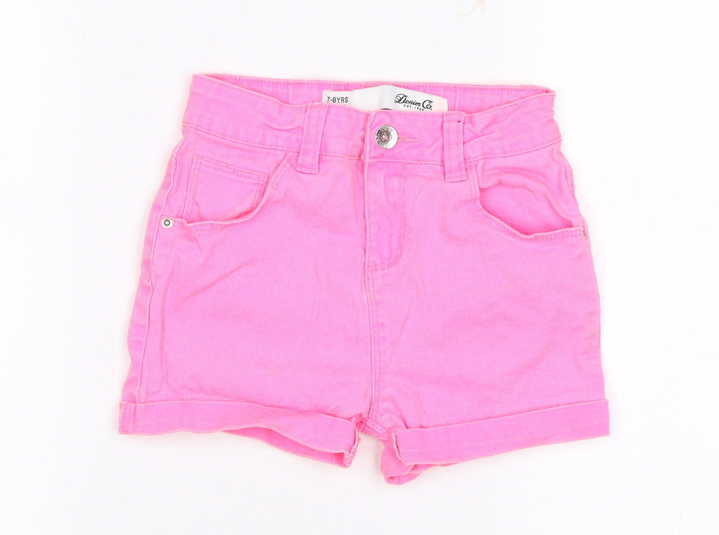 Denim & Co. Girls Pink   Cut-Off Shorts Size 7-8 Years