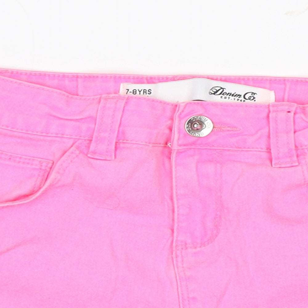 Denim & Co. Girls Pink   Cut-Off Shorts Size 7-8 Years