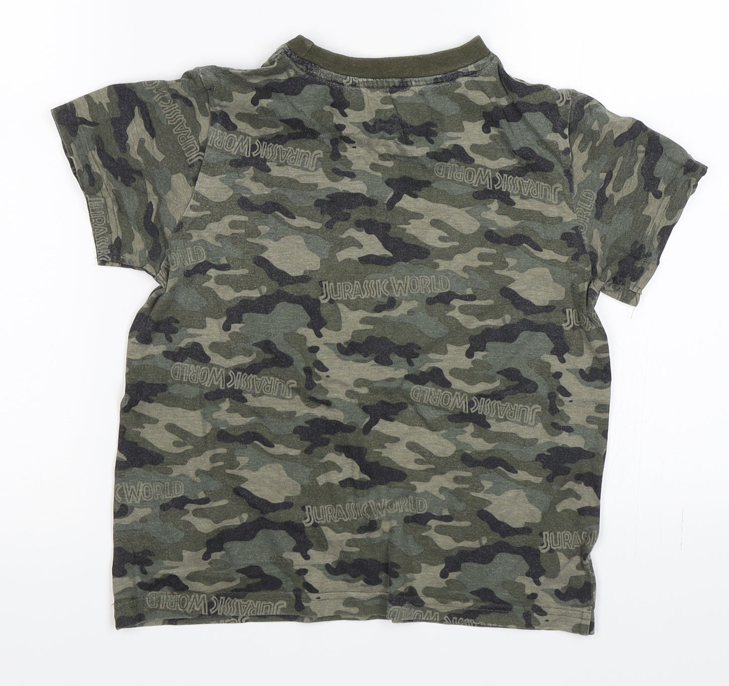 Primark Boys Green Camouflage  Basic T-Shirt Size 8-9 Years  - Jurassic World