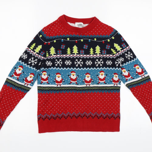 Lilly & Dan Boys Red   Pullover Jumper Size 9-10 Years  - Christmas