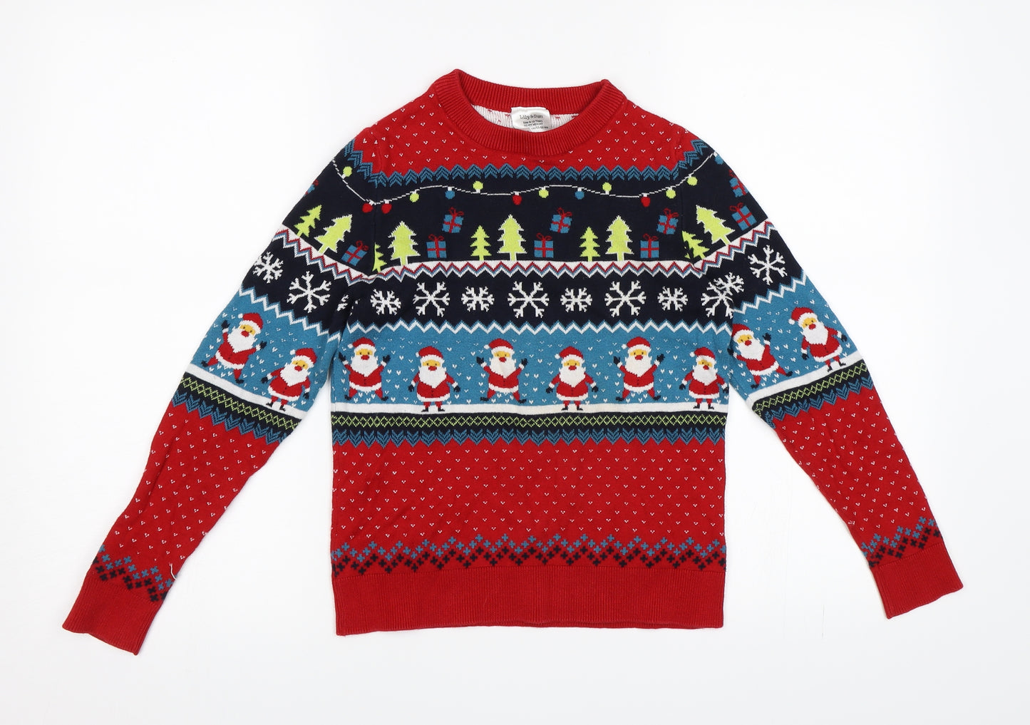 Lilly & Dan Boys Red   Pullover Jumper Size 9-10 Years  - Christmas