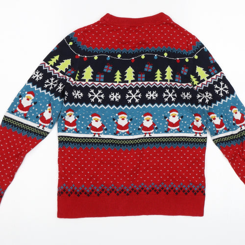 Lilly & Dan Boys Red   Pullover Jumper Size 9-10 Years  - Christmas