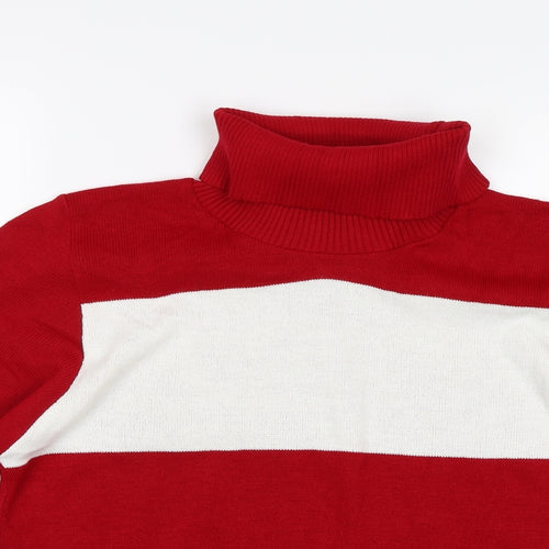 First Catch Womens Red Striped  Pullover Jumper Size L