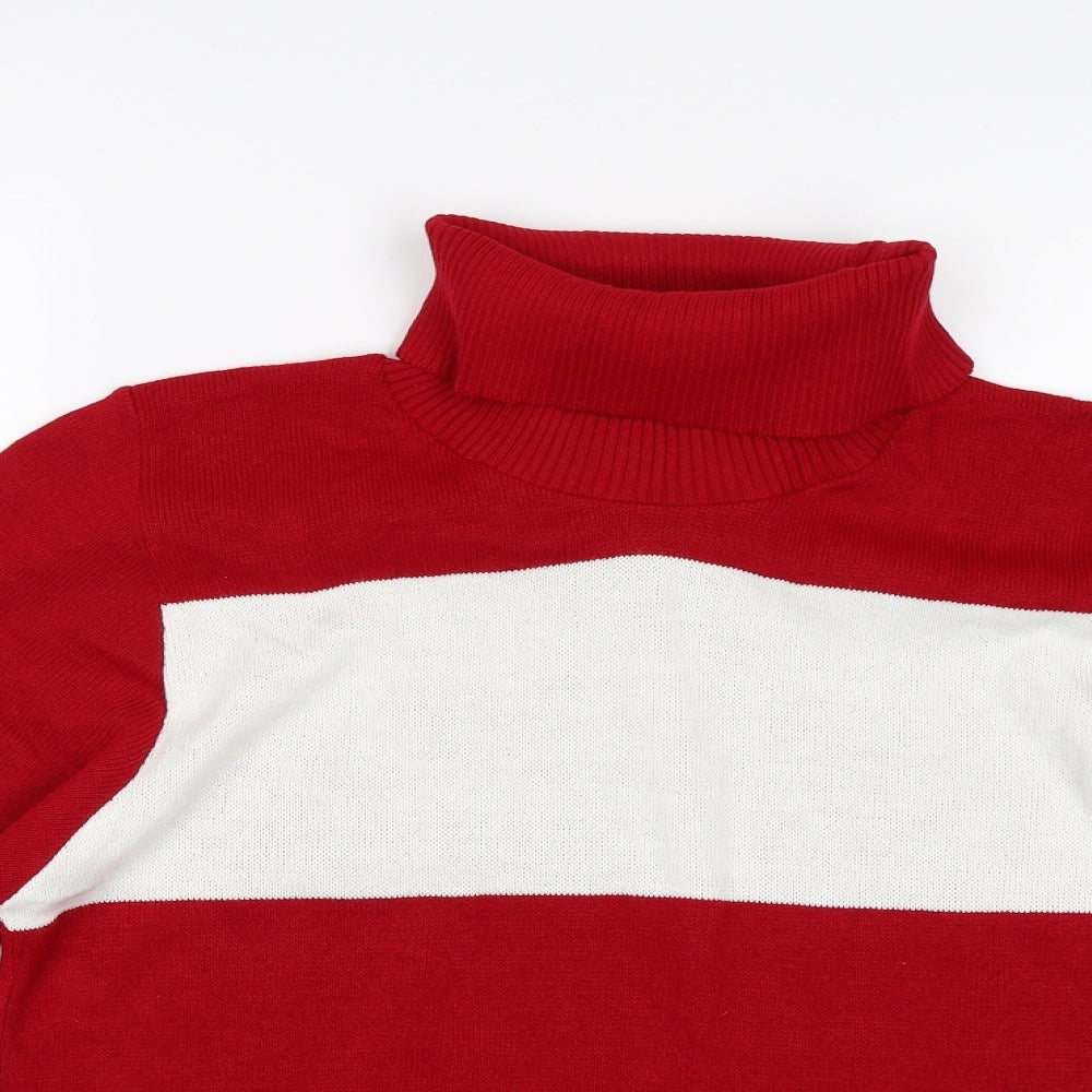 First Catch Womens Red Striped  Pullover Jumper Size L
