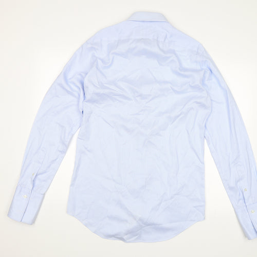John Francome Mens Blue Striped   Dress Shirt Size 36