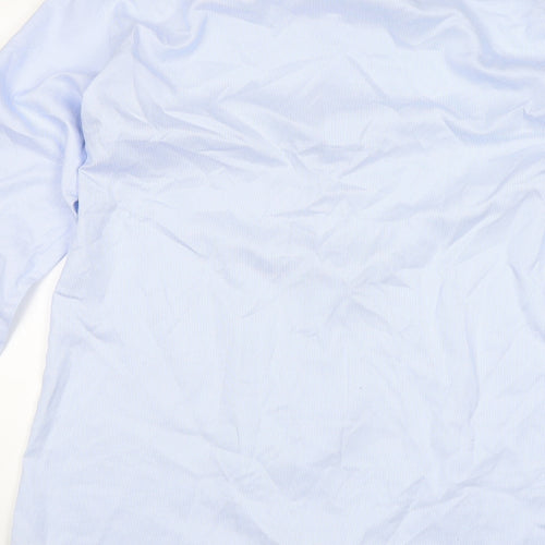 John Francome Mens Blue Striped   Dress Shirt Size 36