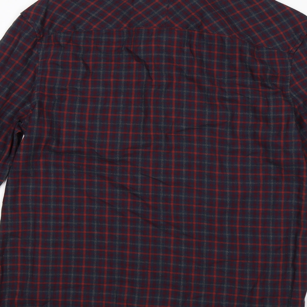 Penguin Mens Red Check   Button-Up Size M