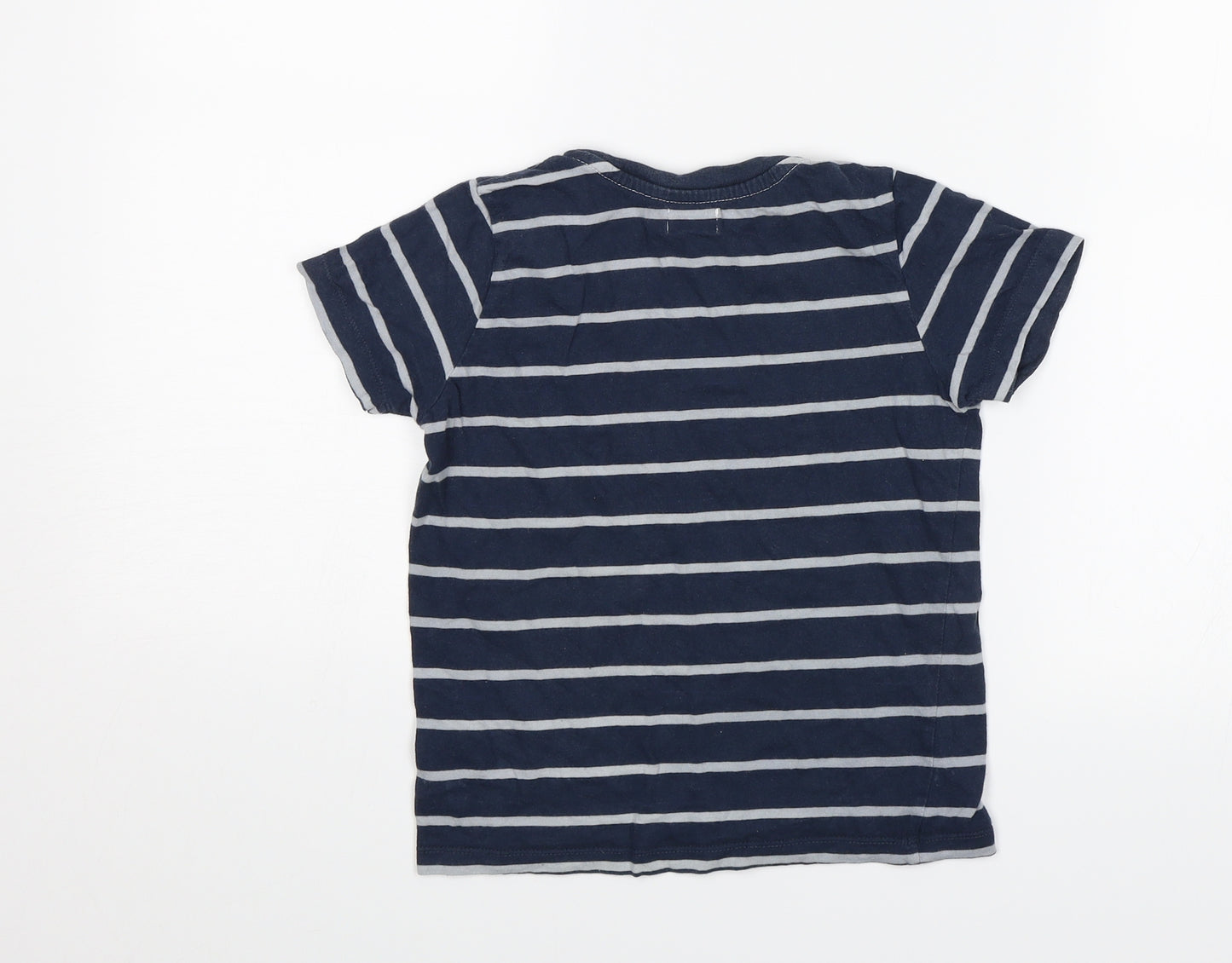 F&F Boys Blue Striped  Basic T-Shirt Size 5-6 Years