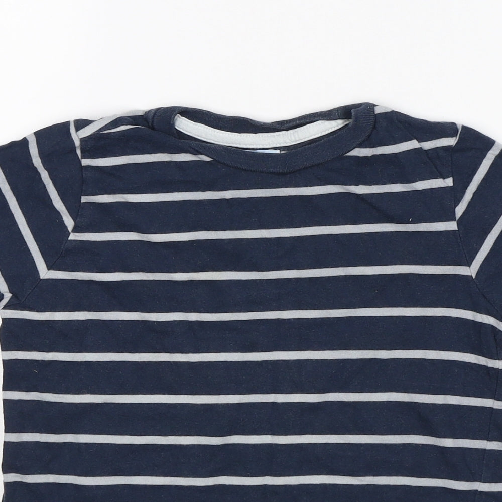 F&F Boys Blue Striped  Basic T-Shirt Size 5-6 Years