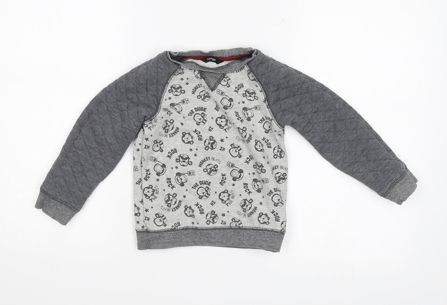 George Boys Grey   Pullover Sweatshirt Size 2-3 Years  - Monkeys