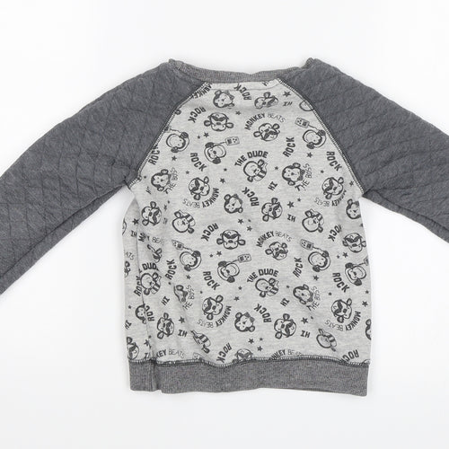 George Boys Grey   Pullover Sweatshirt Size 2-3 Years  - Monkeys