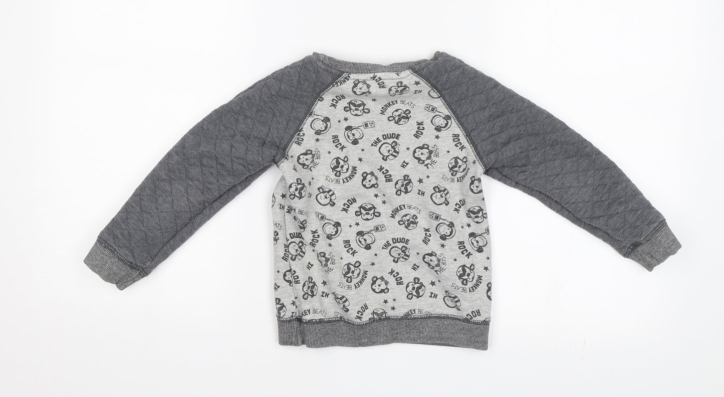 George Boys Grey   Pullover Sweatshirt Size 2-3 Years  - Monkeys