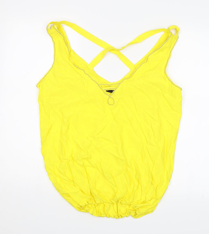F&F Womens Yellow Basic Blouse Size 16