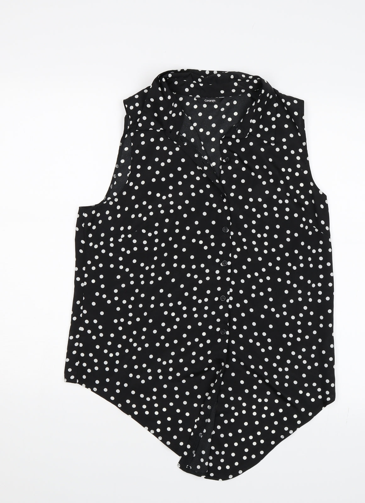 George Womens Black Polka Dot  Basic Blouse Size 12
