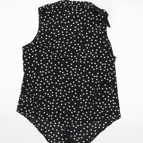 George Womens Black Polka Dot  Basic Blouse Size 12