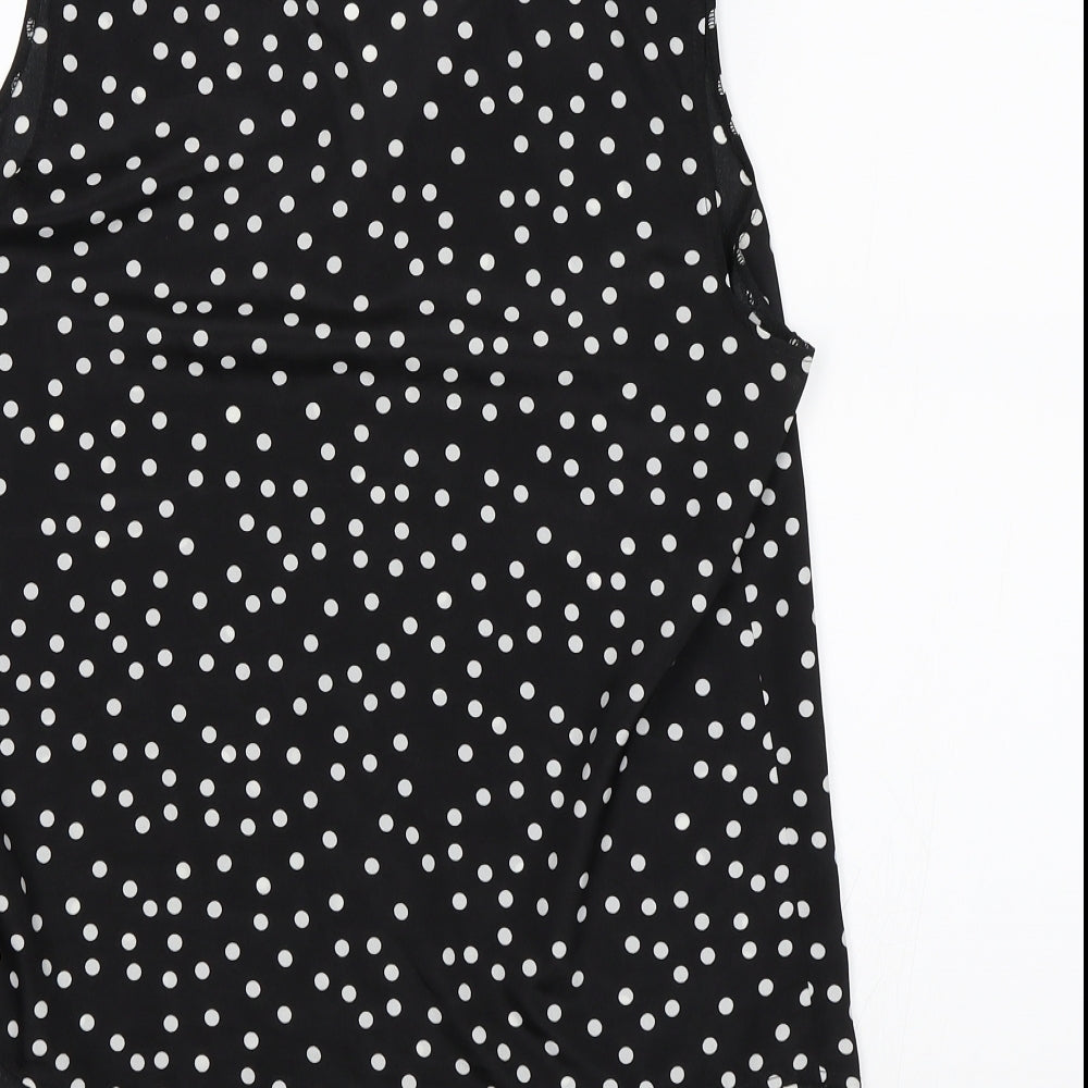 George Womens Black Polka Dot  Basic Blouse Size 12
