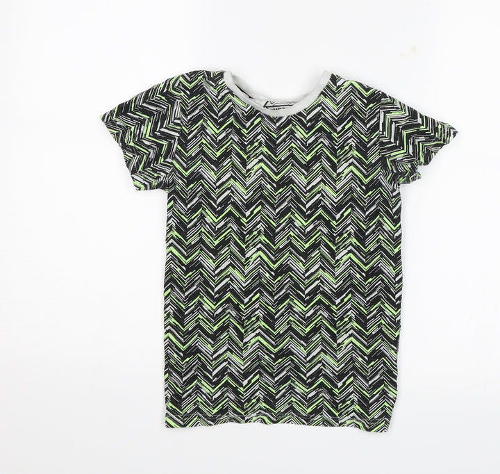 Matlan Boys Green Geometric Basic T-Shirt Size 8 Years