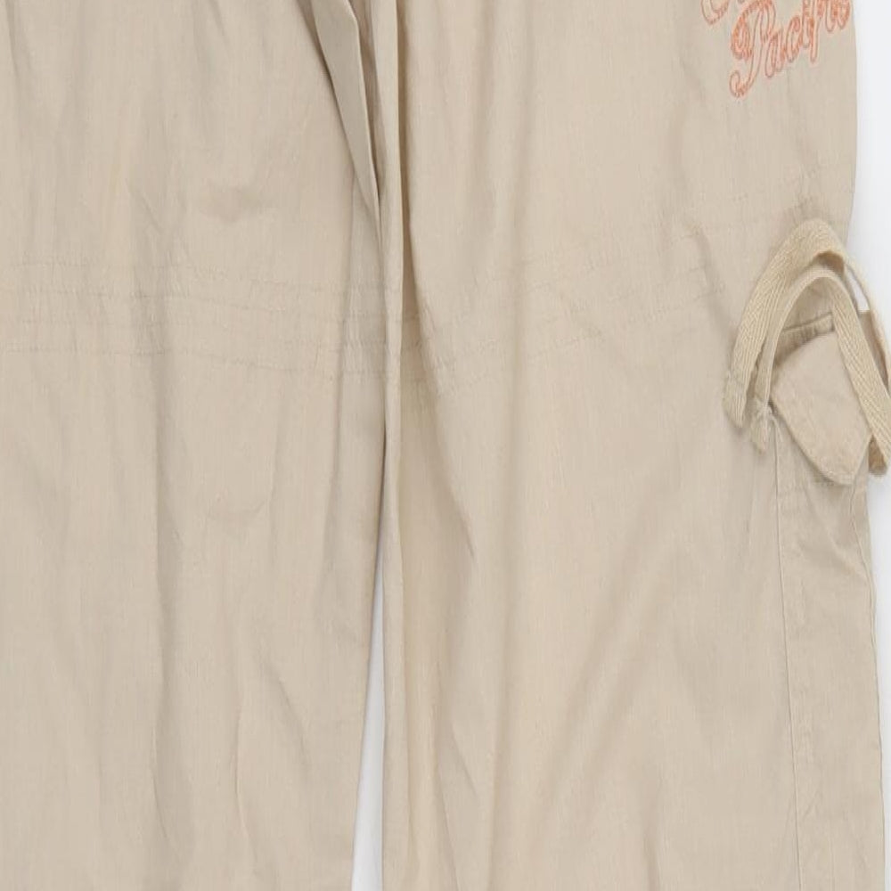 Ocean Pacific Womens Ivory   Cargo Trousers Size 8 L25 in