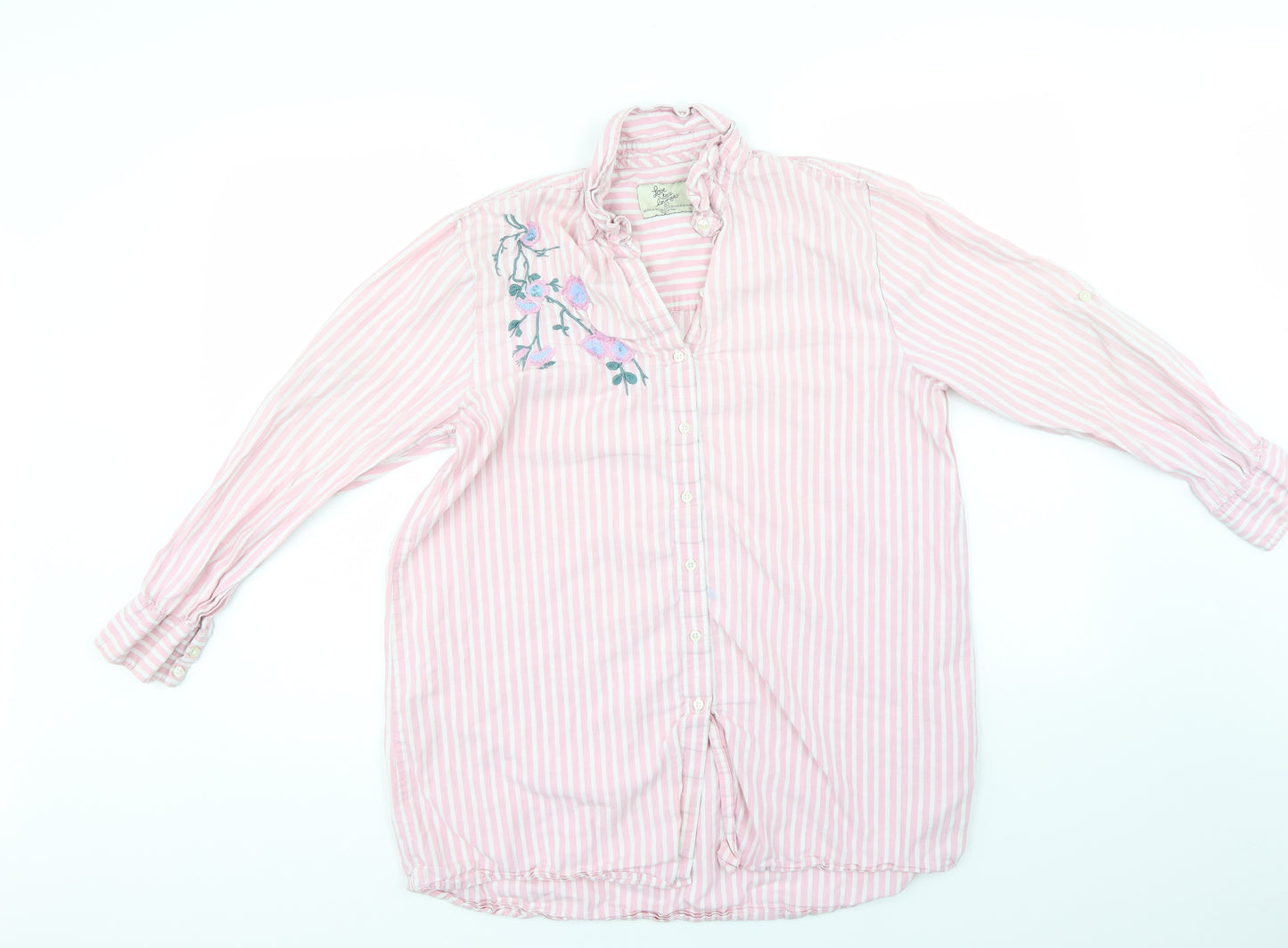 LOVE TO LOUNGE Womens Pink Striped  Basic Button-Up Size 14