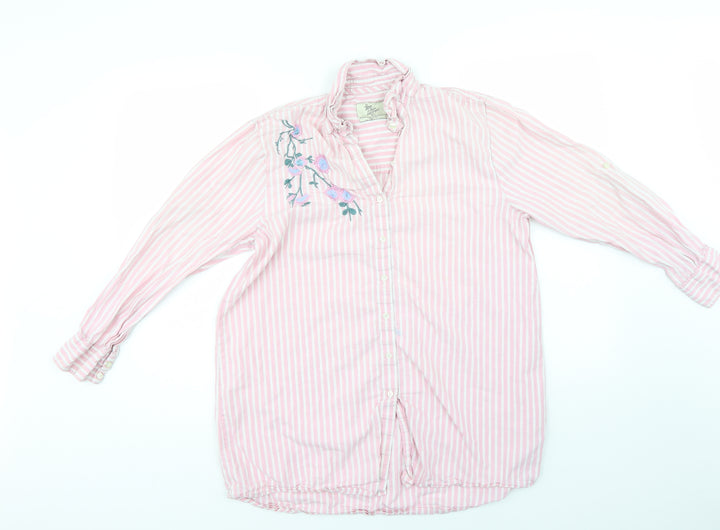 LOVE TO LOUNGE Womens Pink Striped  Basic Button-Up Size 14