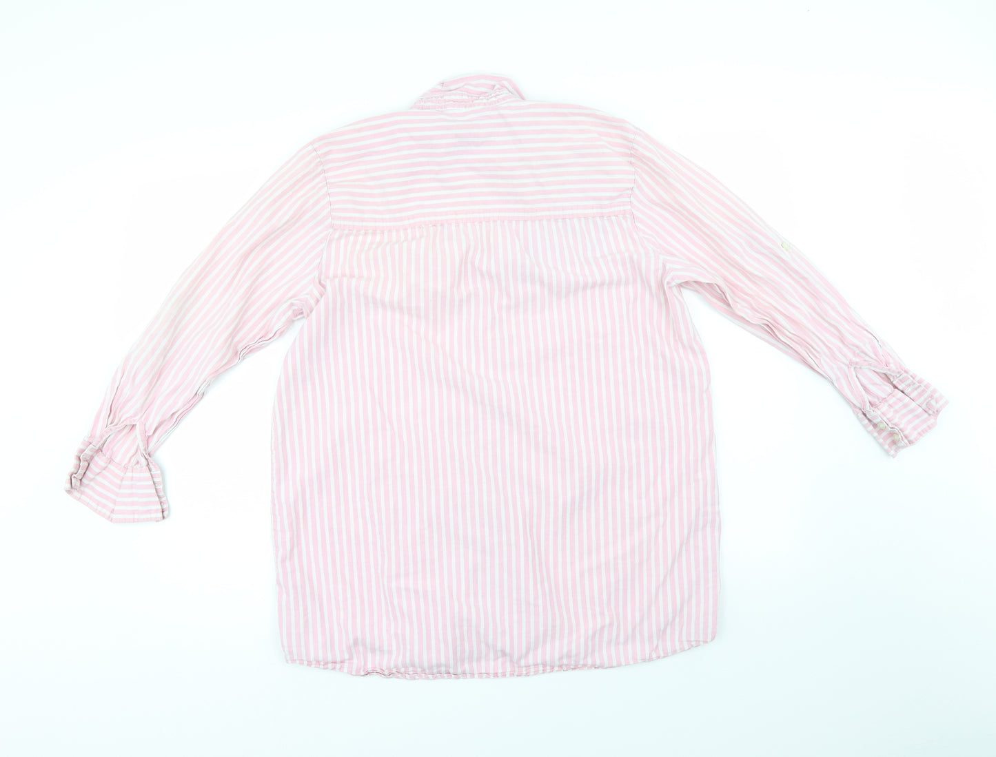 LOVE TO LOUNGE Womens Pink Striped  Basic Button-Up Size 14