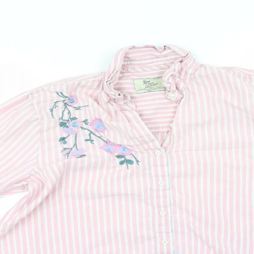 LOVE TO LOUNGE Womens Pink Striped  Basic Button-Up Size 14