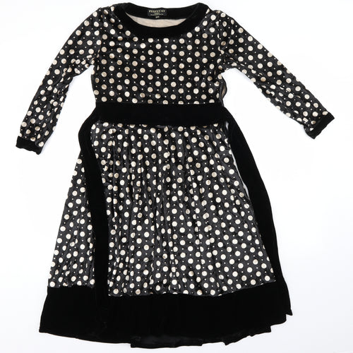 Pussycat Womens Black Polka Dot  Jumper Dress  Size 8